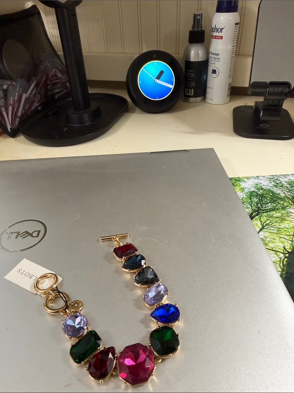Talbots bold multi stone toggle bracelet. NWT